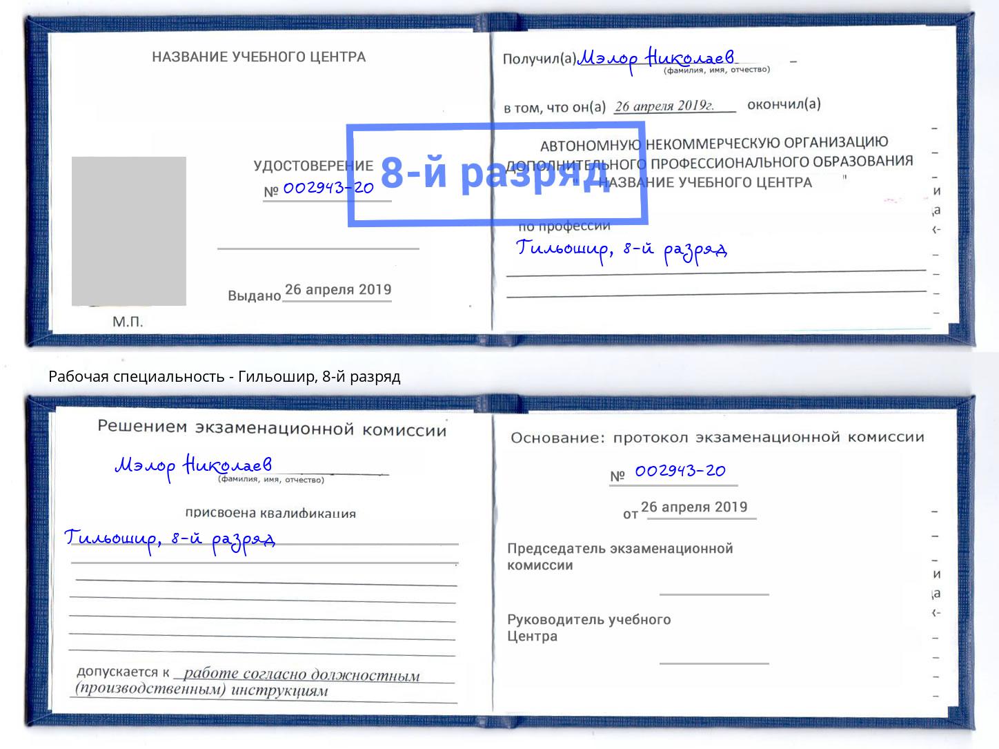 корочка 8-й разряд Гильошир Назрань